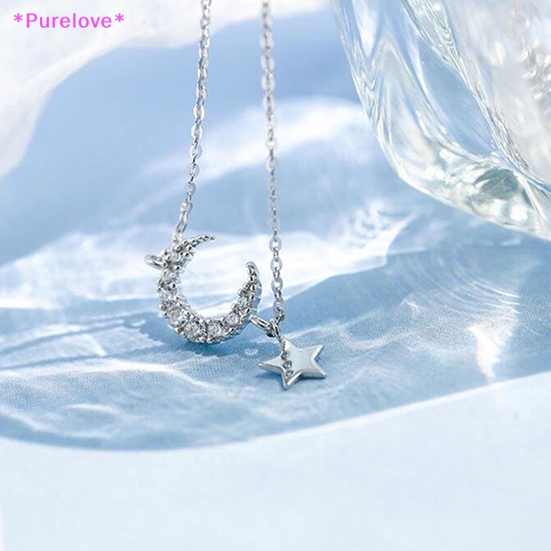 Vòng cổ Mặt Hình Ngôi Sao / Mặt Trăng Đính Đá Zircon Sáng Tạo Thời Trang Cho Nữ Mới