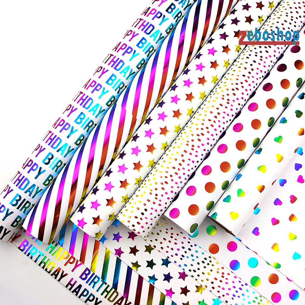 1 Cuộn Giấy Gói Quà / Trang Trí Tiệc Cưới / Giáng Sinh In Hình Trái Tim / Ngôi Sao DIY