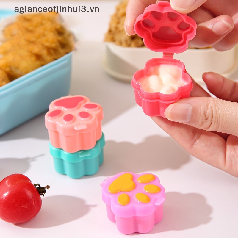 ~ Afhvn ~ Hộp Đựng Nước Sốt Bento Mini Hình Động Vật Hoạt Hình Cà Chua Sốt Cà Chua Salad Phụ Kiện
