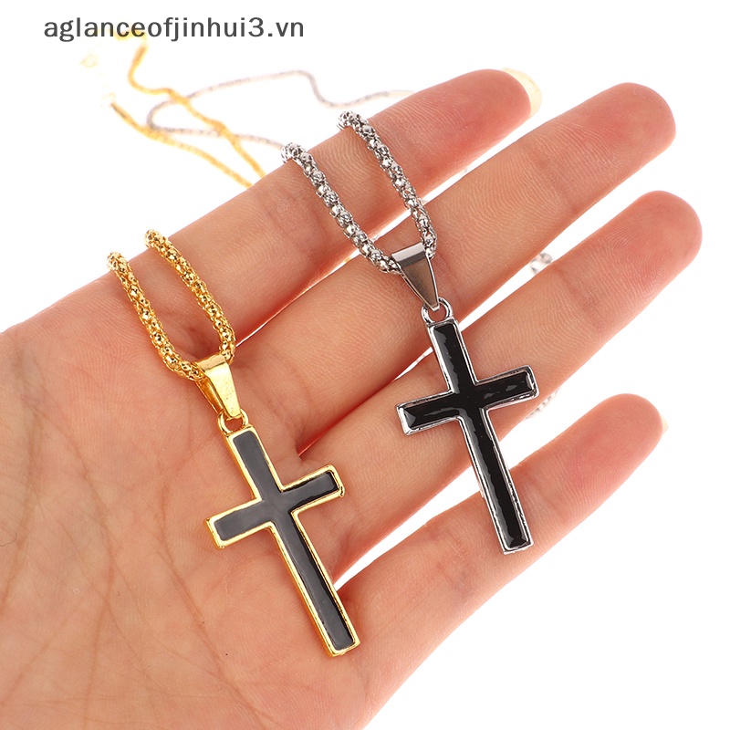 ~ Afhvn ~ Dây Chuyền Mặt Thánh Giá Thiết Kế Sáng Tạo Giản Dị Phong Cách Retro