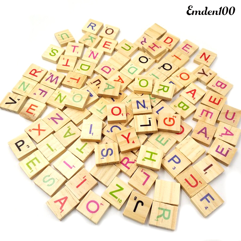 Bộ 100 Miếng Gỗ In Chữ Cái Tiếng Anh Cho Bé