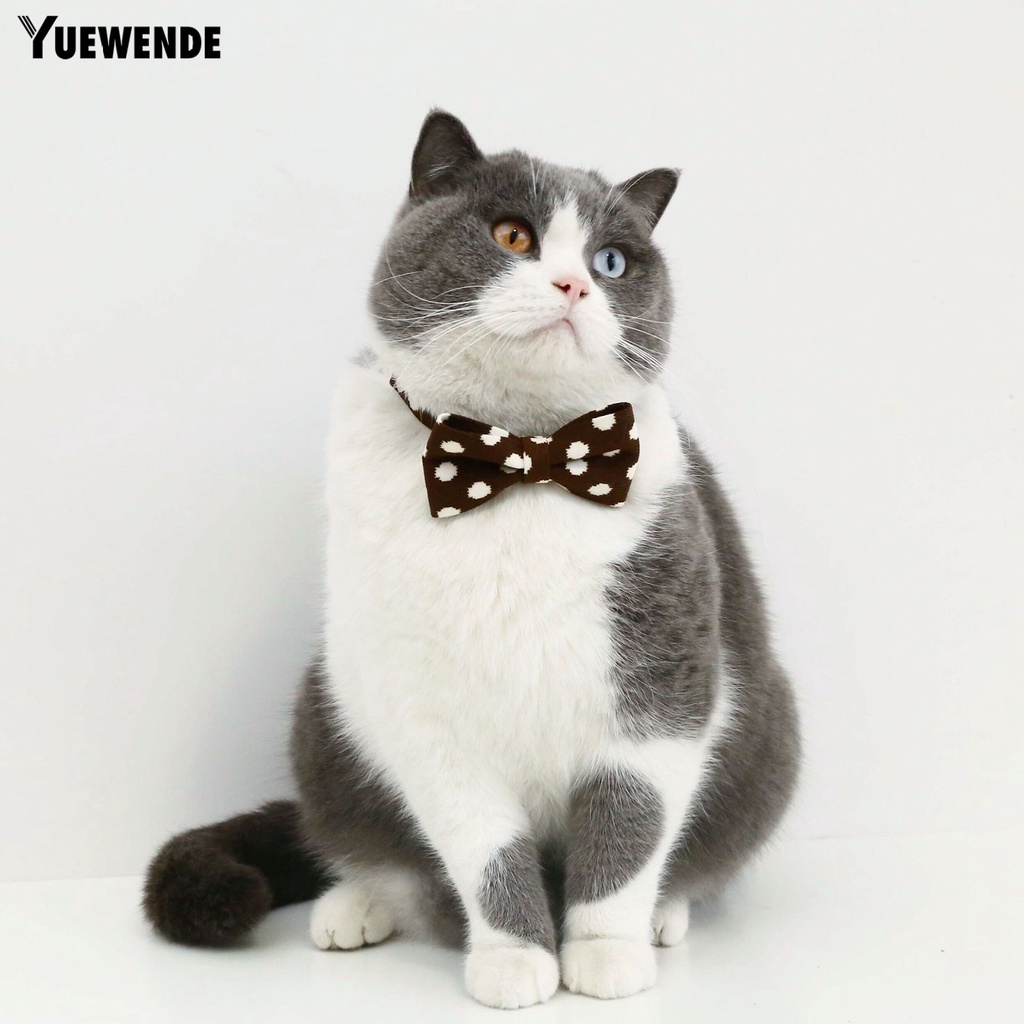 Vòng Cổ Thắt Nơ Họa Tiết Chấm Bi Dễ Thương Linh Hoạt Cho Thú Cưng