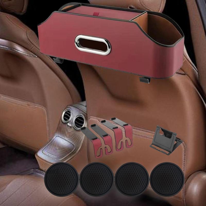 [Fenteer1] Túi Da PU Đựng Cốc / Khăn Giấy Gắn Ghế Ngồi Xe Hơi Chống Rách