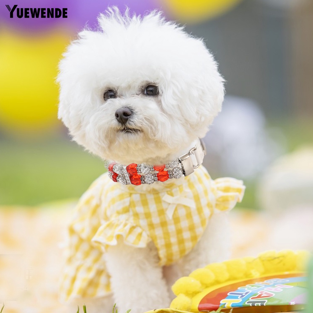 Vòng Cổ Đính Hạt 2 Hàng Màu Sắc Dành Cho Thú Cưng Cỡ Nhỏ / Vừa / Nhỏ