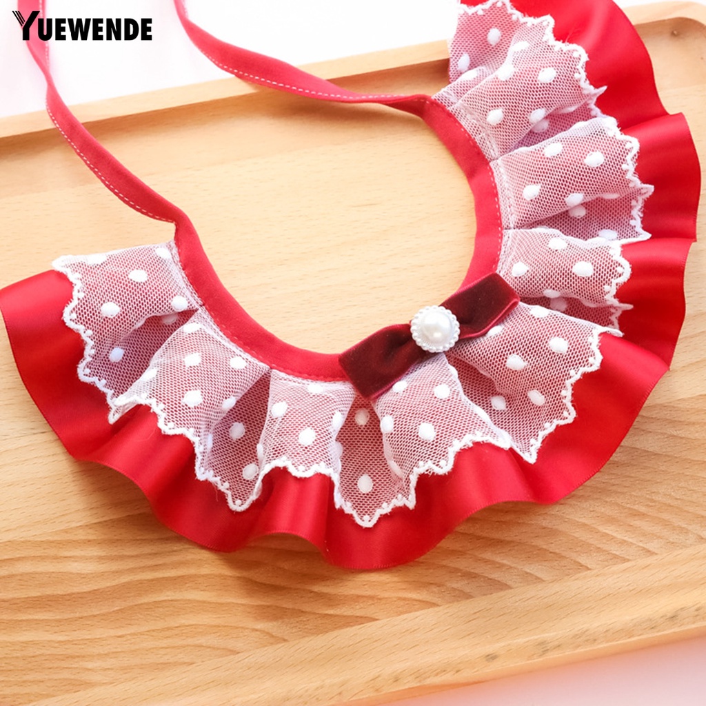 Yq.e Vòng Cổ Phối Ren Đính Nơ Quyến Rũ Tinh Tế Cho Thú Cưng