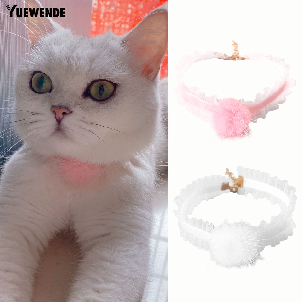 Yq.e Vòng Cổ Phối Lông Nhung Co Giãn Tốt Trang Trí Vòng Cổ Cho Mèo Cưng