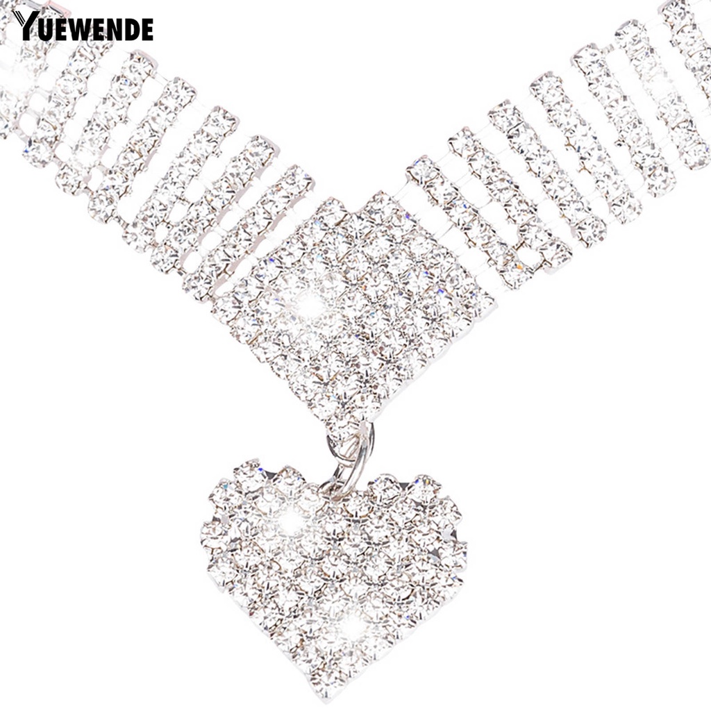 Vòng Cổ Hình Trái Tim Đính Đá Sang Trọng Cho Thú Cưng