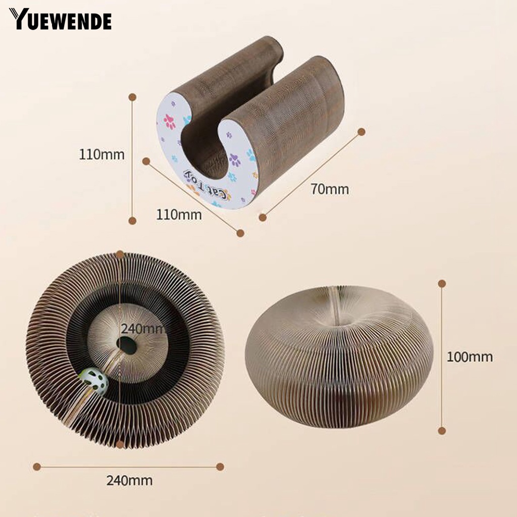 1 Bộ Bảng Đồ Chơi Tập Xoay Kèm Chuông Hình Accordion Có Thể Gập Lại Tương Tác Với Mèo
