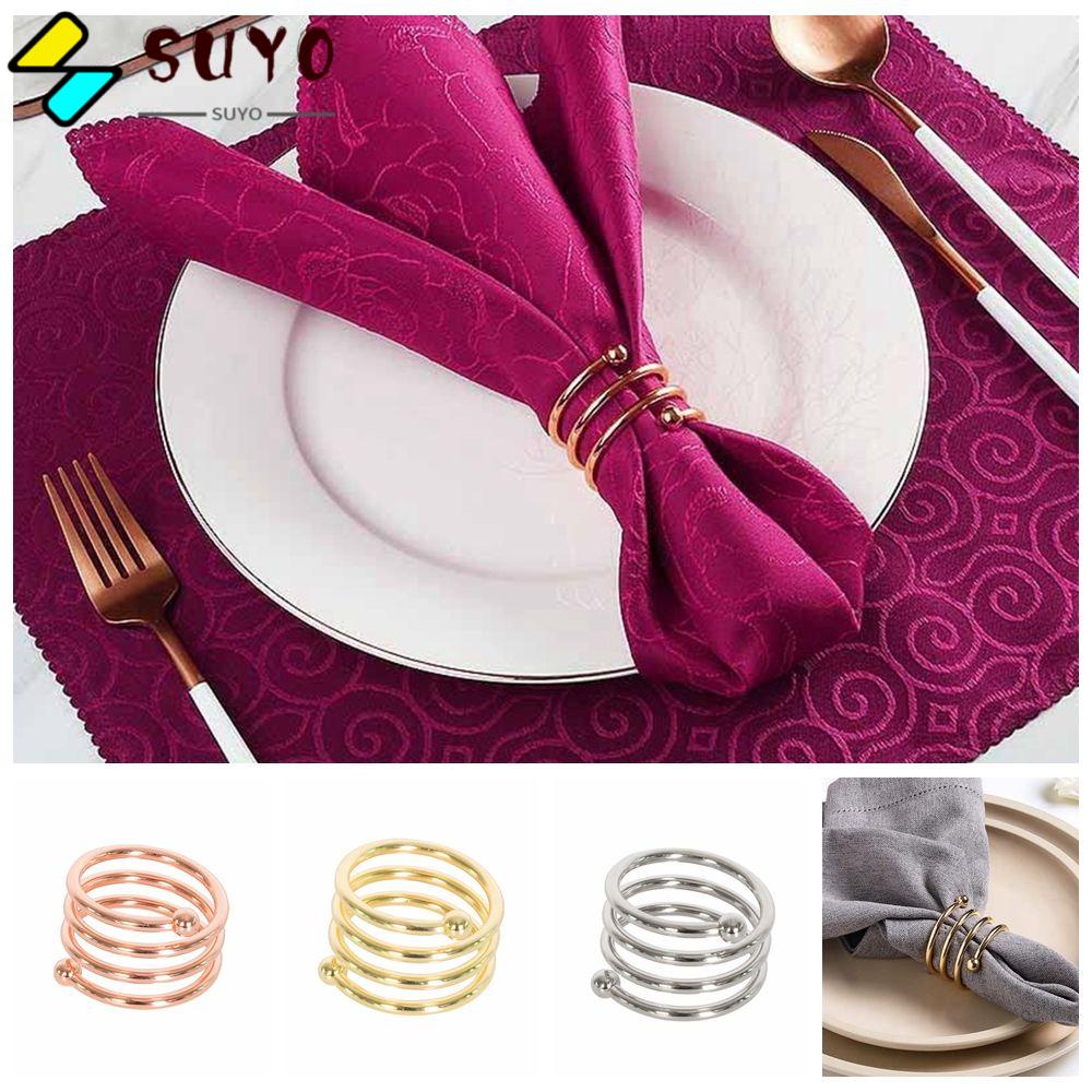 Vòng Khăn Ăn SUYO Màu Vàng|Khóa Giữ Khăn Ăn Bằng Kim Loại Nhiều Màu Sắc