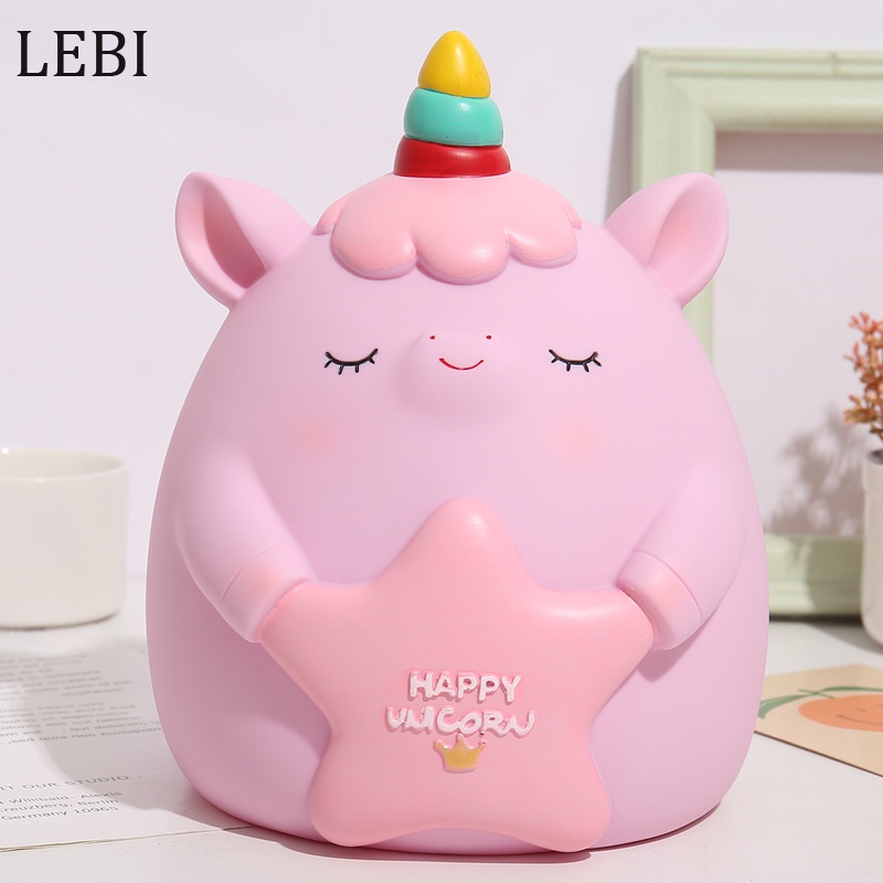 Lebi Ống Heo Tiết Kiệm Hình Ngôi Sao Kỳ Lân Kỳ Lân Ngôi Sao Chỉ Có Thể Đi Ra Và Ra Ngoài Trang Trí Bàn Làm Việc Sinh Nhật.