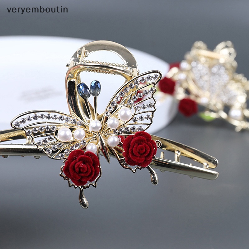 Kẹp Tóc Hình Hoa Hồng Đính Ngọc Trai Thanh Lịch Thời Trang Cho Nữ