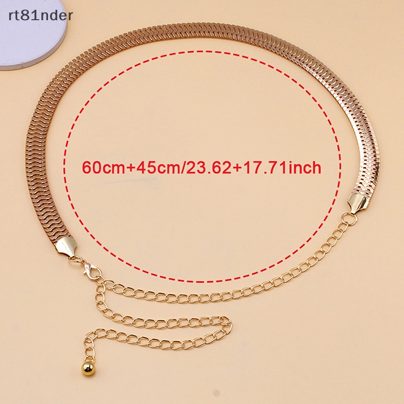 Thắt Lưng Dây Xích Màu Vàng Kim Sáng Tạo Đơn Giản Thời Trang Cho Nữ