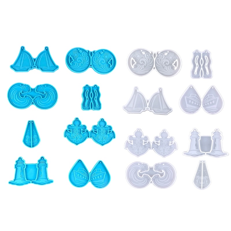 Bộ 8 Khuôn Silicone Làm Bông Tai Đồ Trang Sức Diy