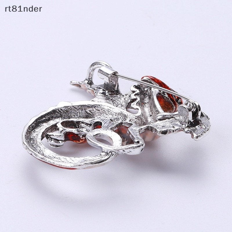 Ghim Cài Áo Hình Rồng Tráng Men Vintage Cho Nữ