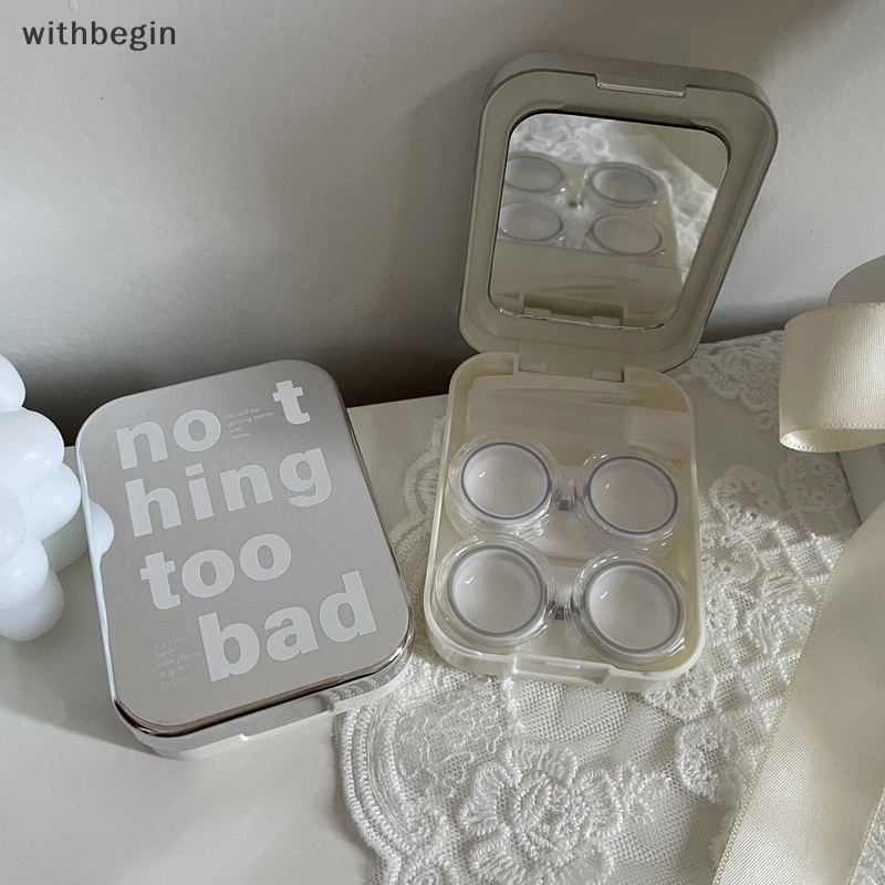 Hộp Đựng Kính Áp Tròng Kèm Gương Và Nhíp Tiện Dụng Mang Theo Du Lịch Cho Nữ