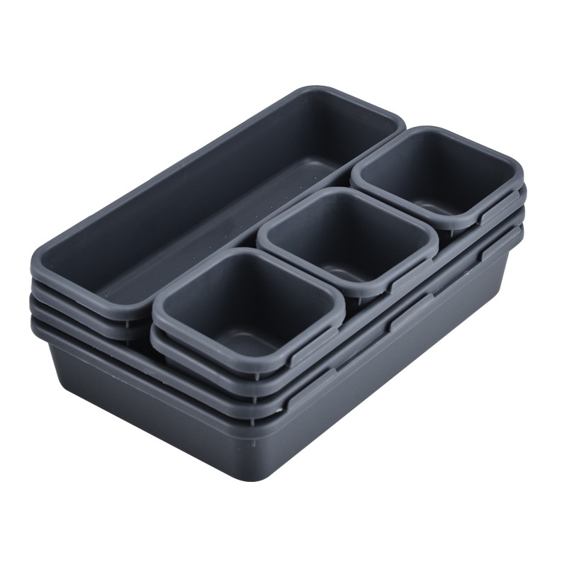 Roksana Set 8 Khay Nhựa 3 Kích Cỡ Đựng Đồ Dùng Đa Năng Chia Ngăn Kéo Tủ 062102