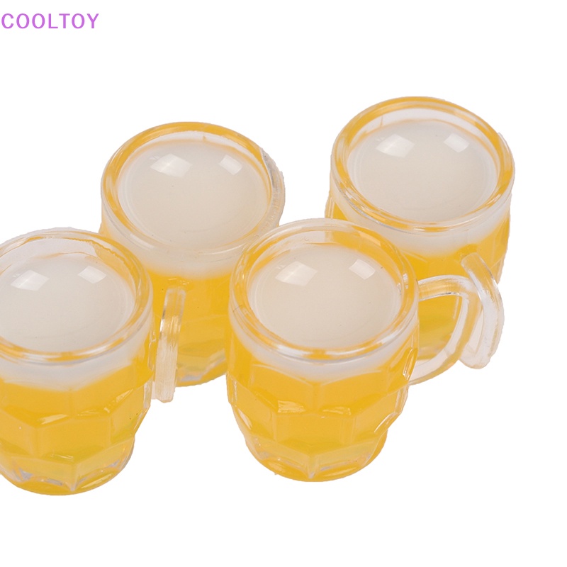 Set 4 Ly Bia Bằng Nhựa Resin Tỷ Lệ 1: 12 Dùng Trang Trí Nhà Búp Bê