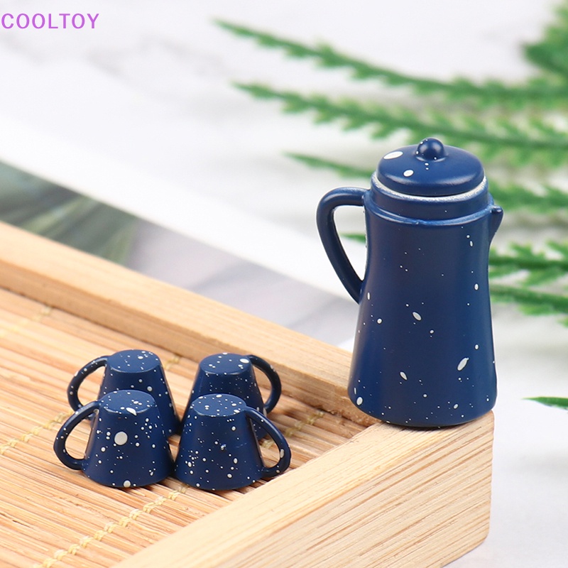 Set 5 Ấm Nước Mini Tỉ Lệ 1: 12 Dùng Để Trang Trí Nhà Búp Bê