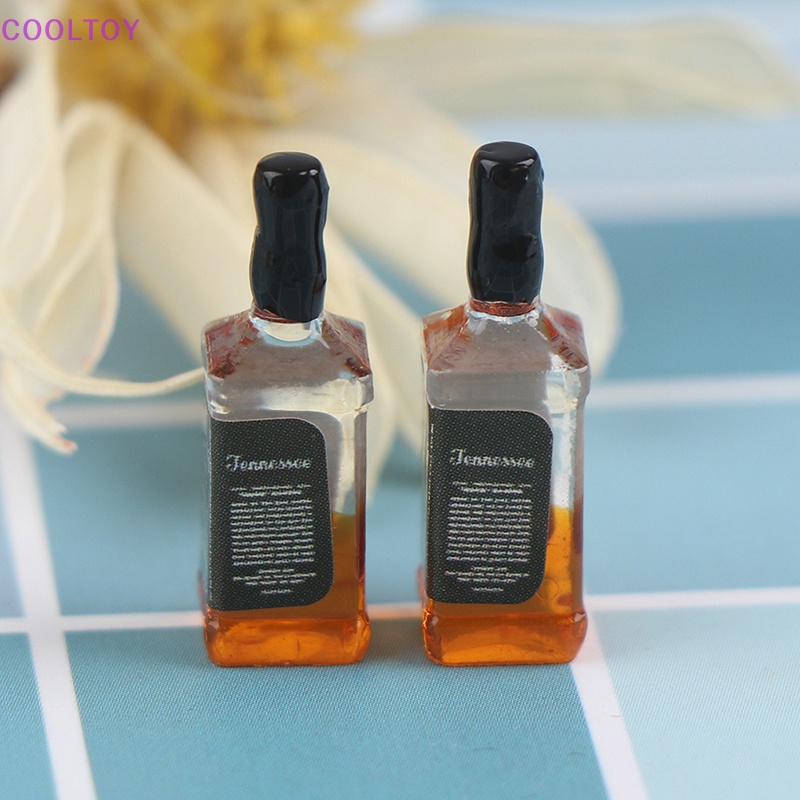 Set 2 Chai Rượu Mini Tỉ Lệ 1 / 12 Dùng Để Trang Trí Nhà Búp Bê