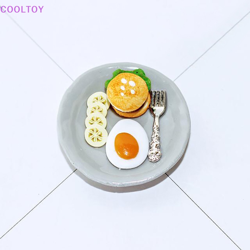 Set Mô Hình Bữa Sáng + Khay Đựng Thức Ăn Sáng + Khay Đựng Dành Cho Nhà Búp Bê Tỷ Lệ 1: