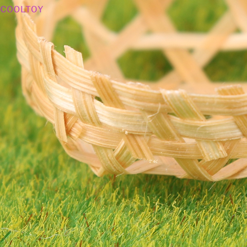 Mô Hình Rổ Tre Mini Hình Tròn Độc Đáo Trang Trí Nhà Búp Bê