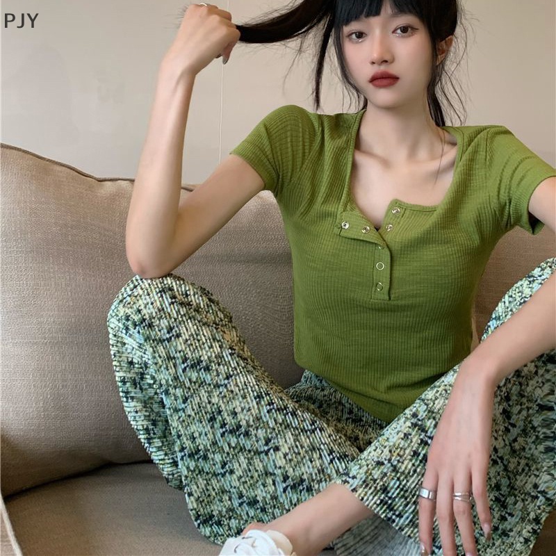 Quần Dài Thể Thao Lưng Cao Ống Rộng Xếp Ly Cỡ Lớn In Họa Tiết Dễ Thương