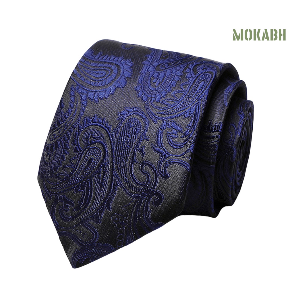 [Mokabh] Cà Vạt Thêu Họa Tiết Kẻ Sọc / Chấm Bi Có Thể Điều Chỉnh Chắc Chắn Trang Trí Cho Chú Rể Trong Tiệc Cưới