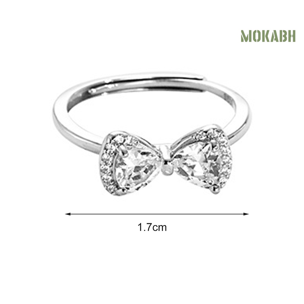 Nhẫn Hở Hình Nơ Đính Đá Lấp Lánh Dễ Phối Đồ Thời Trang Dự Tiệc Cho Nữ