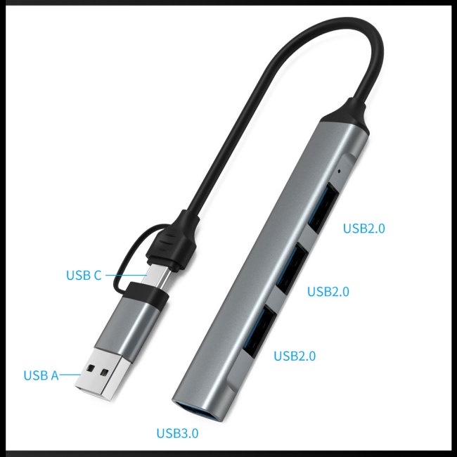 Bộ Chia Cổng Usb Type C 4 Trong 1 3.0 Cho Notebook Laptop Điện Thoại
