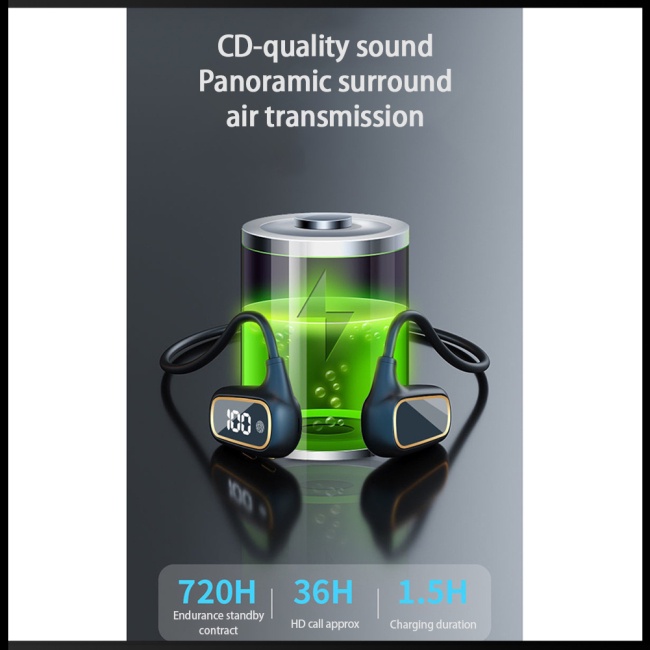 Tai Nghe Zevaret Bluetooth Không Dây Chống Thấm Nước Có Màn Hình Kỹ Thuật Số