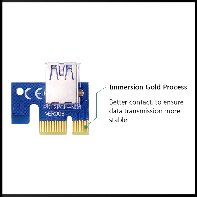 Card Mở Rộng Pcie Ver006c 006c Pcie 1x Sang 16x 60cm Usb 3.0 Sata Sang 6pin