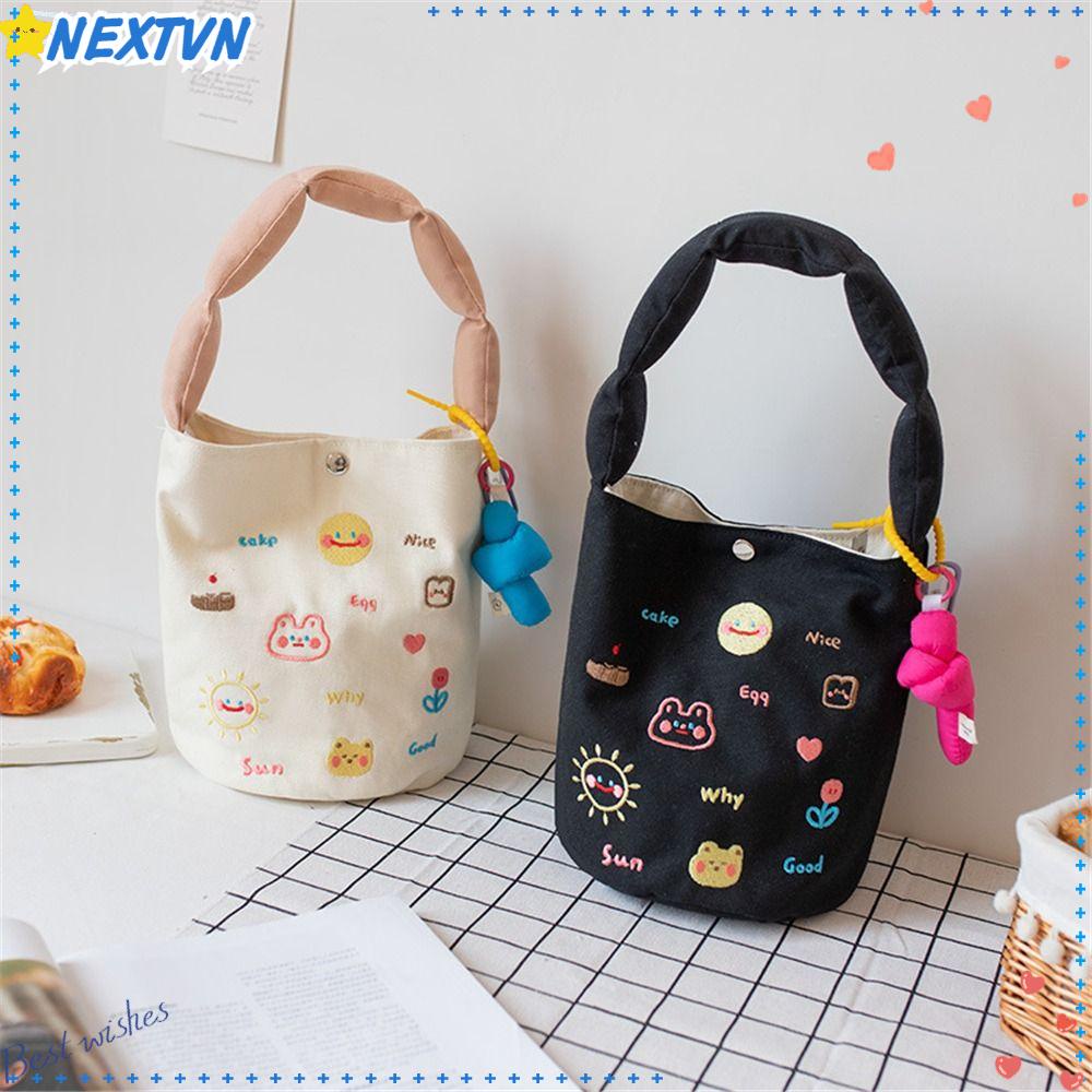 Túi Xách Bucket Vải Canvas Mềm Mại Thời Trang Cho Nữ