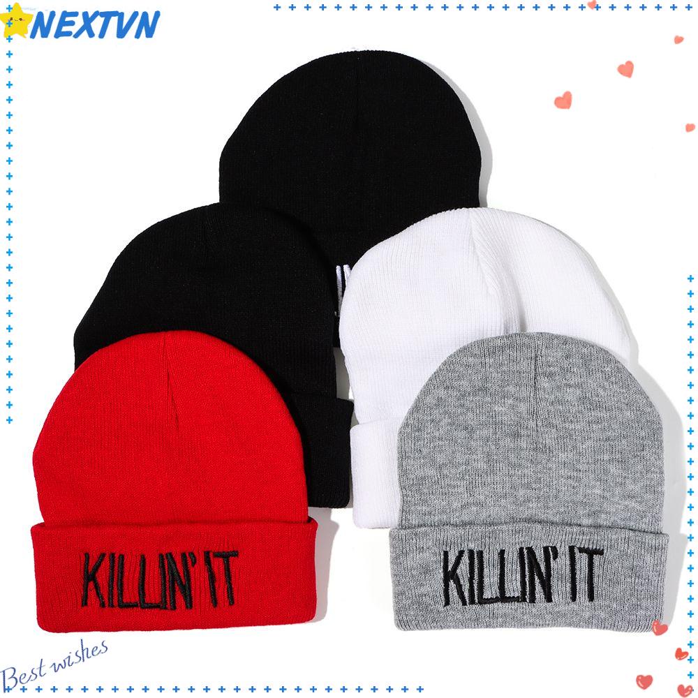 Mũ Len Thêu Chữ Thời Trang Thu Đông Cho Nam Nữ