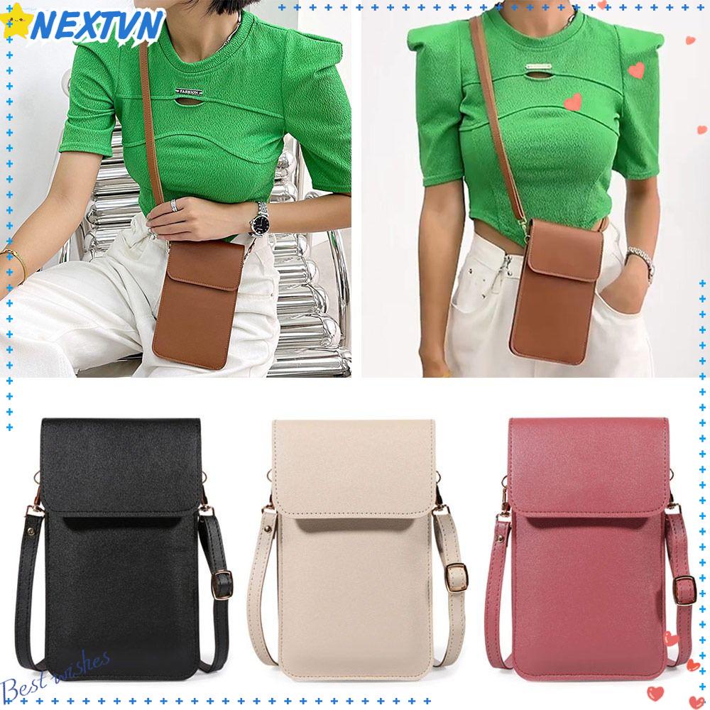 Túi Da PU Đeo Vai Đựng Điện Thoại Có Thể Chạm Màn Hình Cảm Ứng