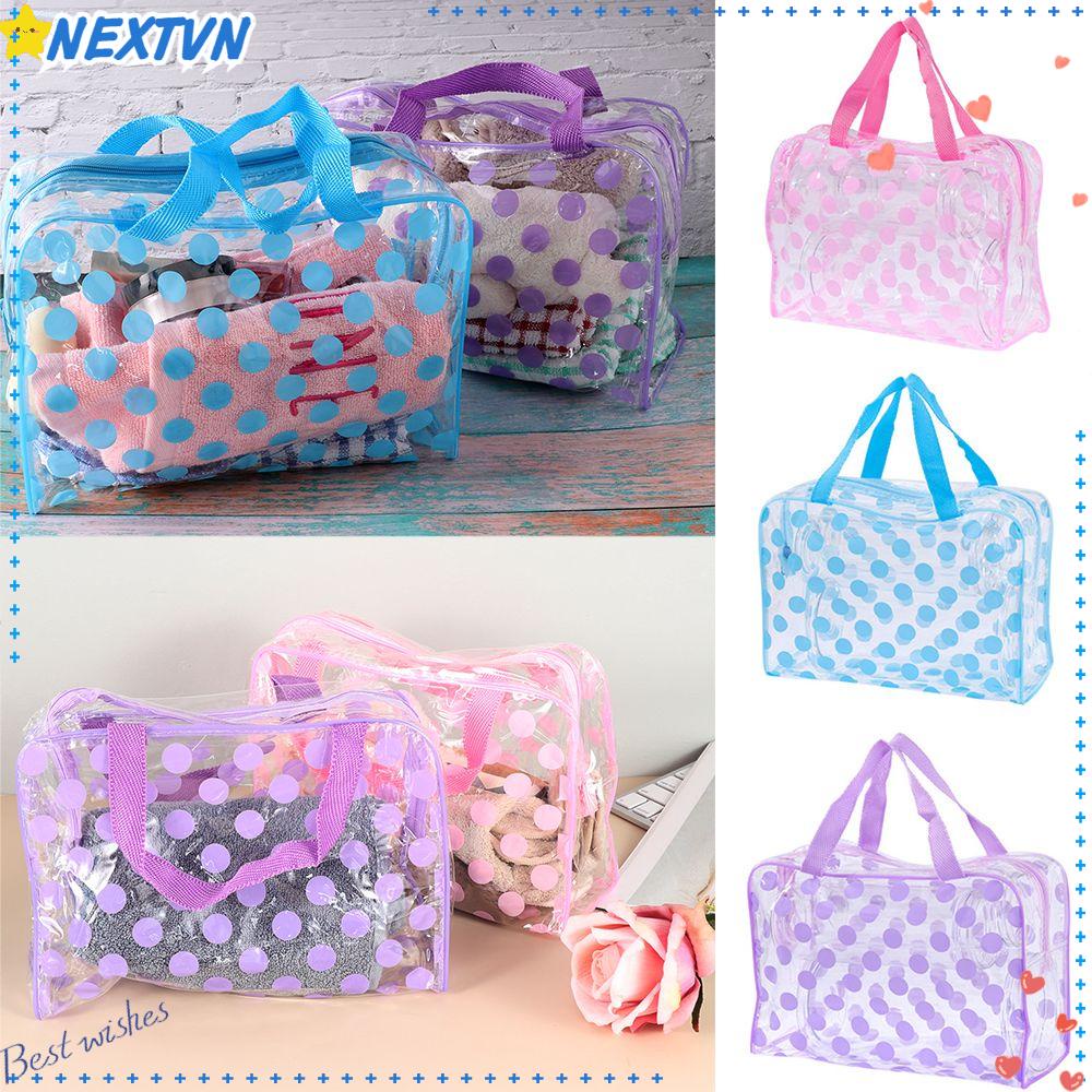 Túi Đựng Mỹ Phẩm Trong Suốt Chống Thấm Nước Có Khóa Kéo Tiện Dụng Khi Đi Du Lịch