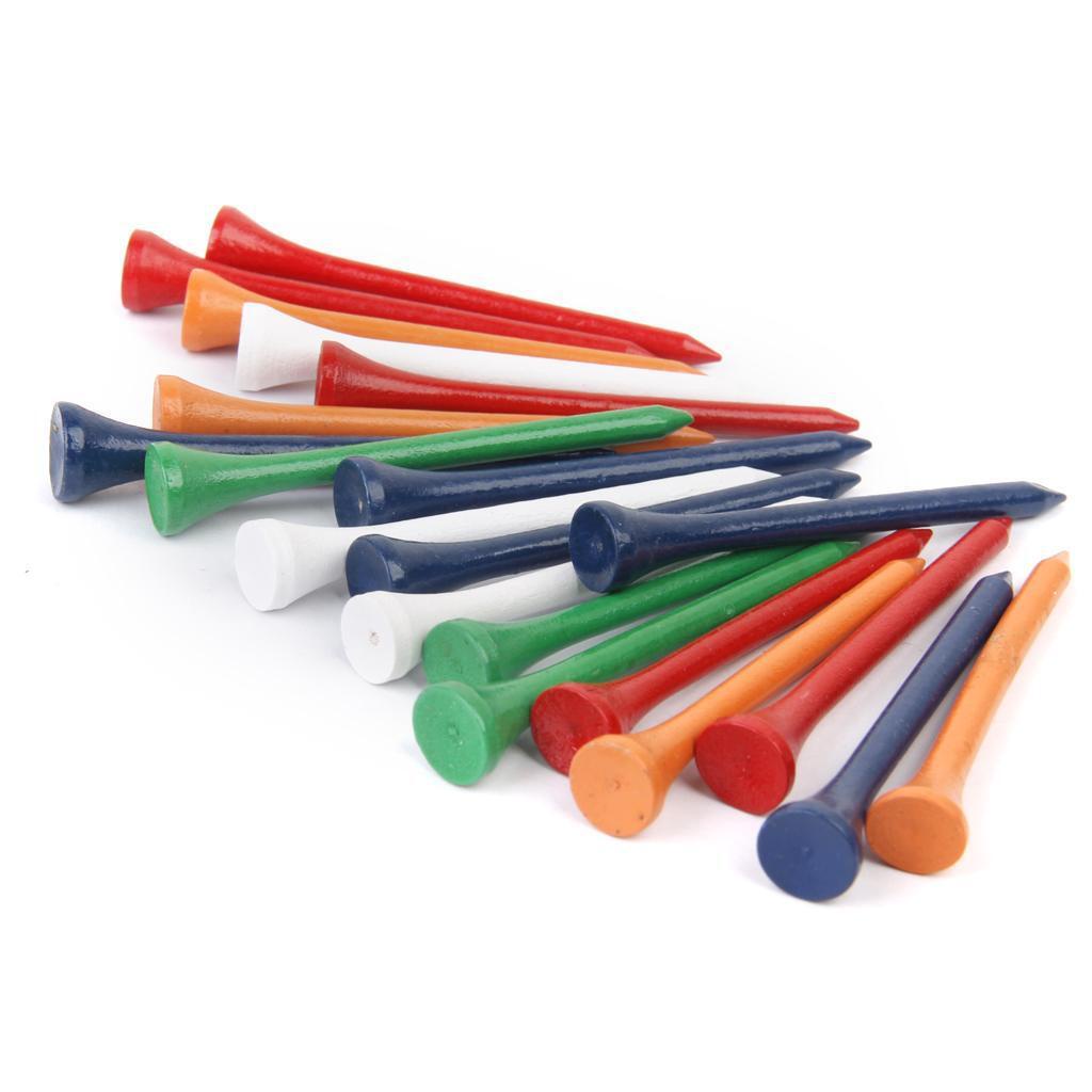 Set 200 Cái 200 Phụ Kiện Đánh Golf Bằng Gỗ Dài 83MM Nhiều Màu Sắc