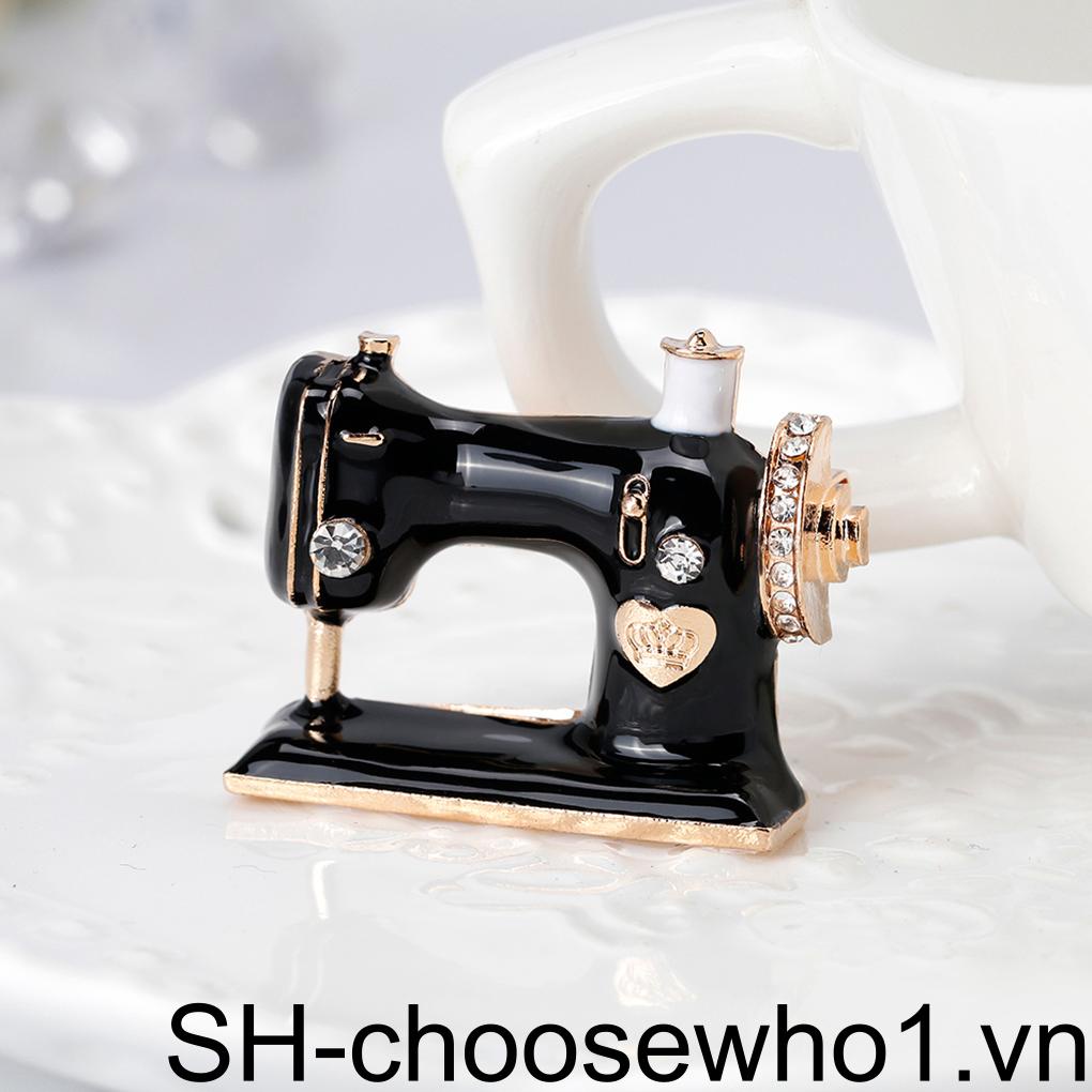 Ghim Cài Áo Hợp Kim Hình Máy May Đính Đá Thời Trang