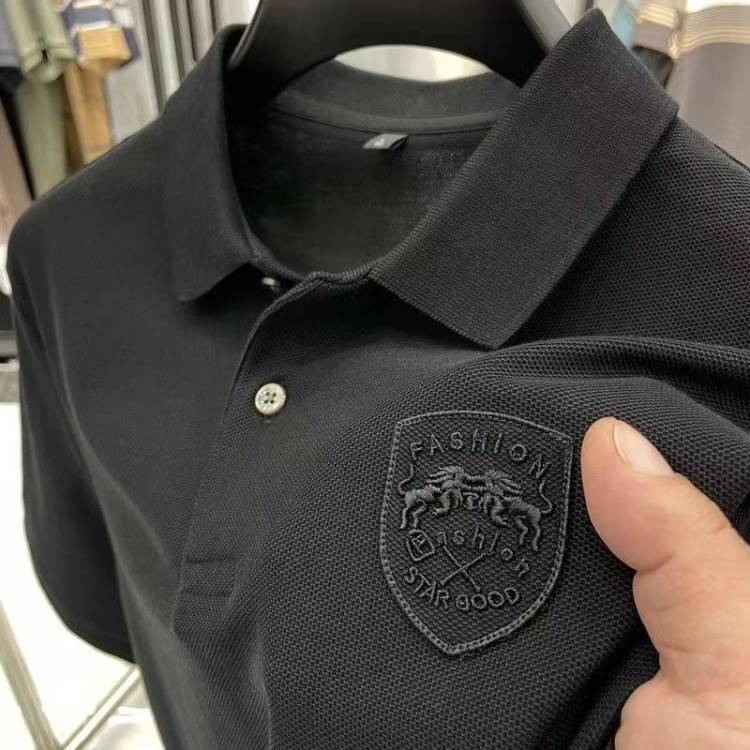 Áo Thun Polo Mỏng Dáng Ôm Thêu Họa Tiết Màu Sắc Đơn Giản Thời Trang Cho Nam