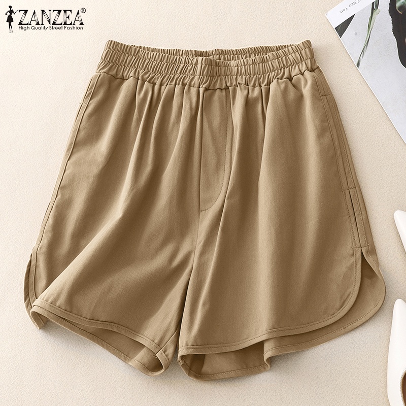 Zanzea Quần Short Nữ Lưng Cao Có Túi Thời Trang Hàn