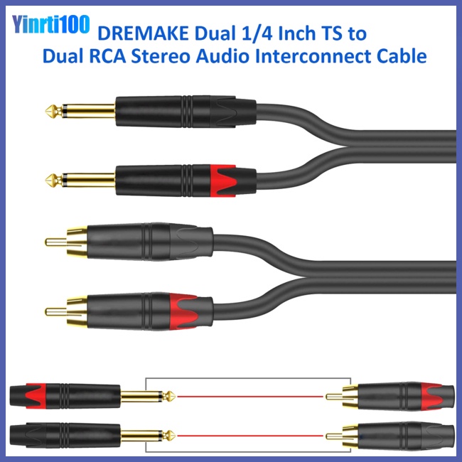 Dây Cáp Cân Bằng Tín Hiệu Âm Thanh 6.35 Sang Dual RCA Cho Bộ Khuếch Đại Âm Thanh Micro