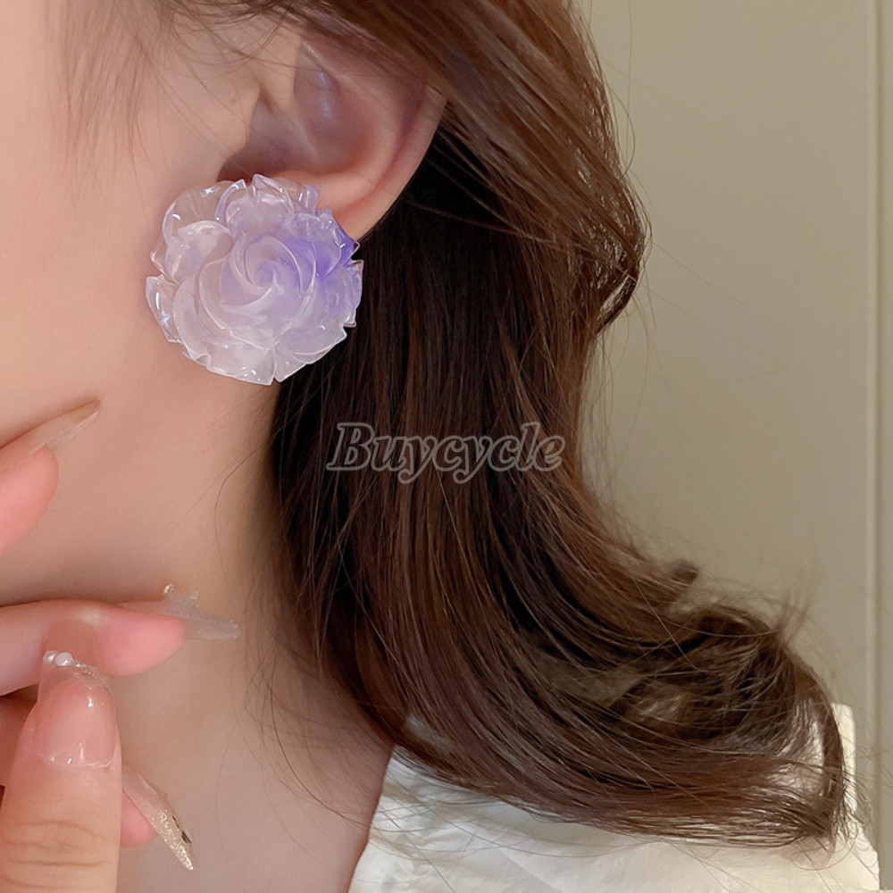 Bông Tai Hình Hoa Bằng Acrylic Nhiều Màu Thời Trang