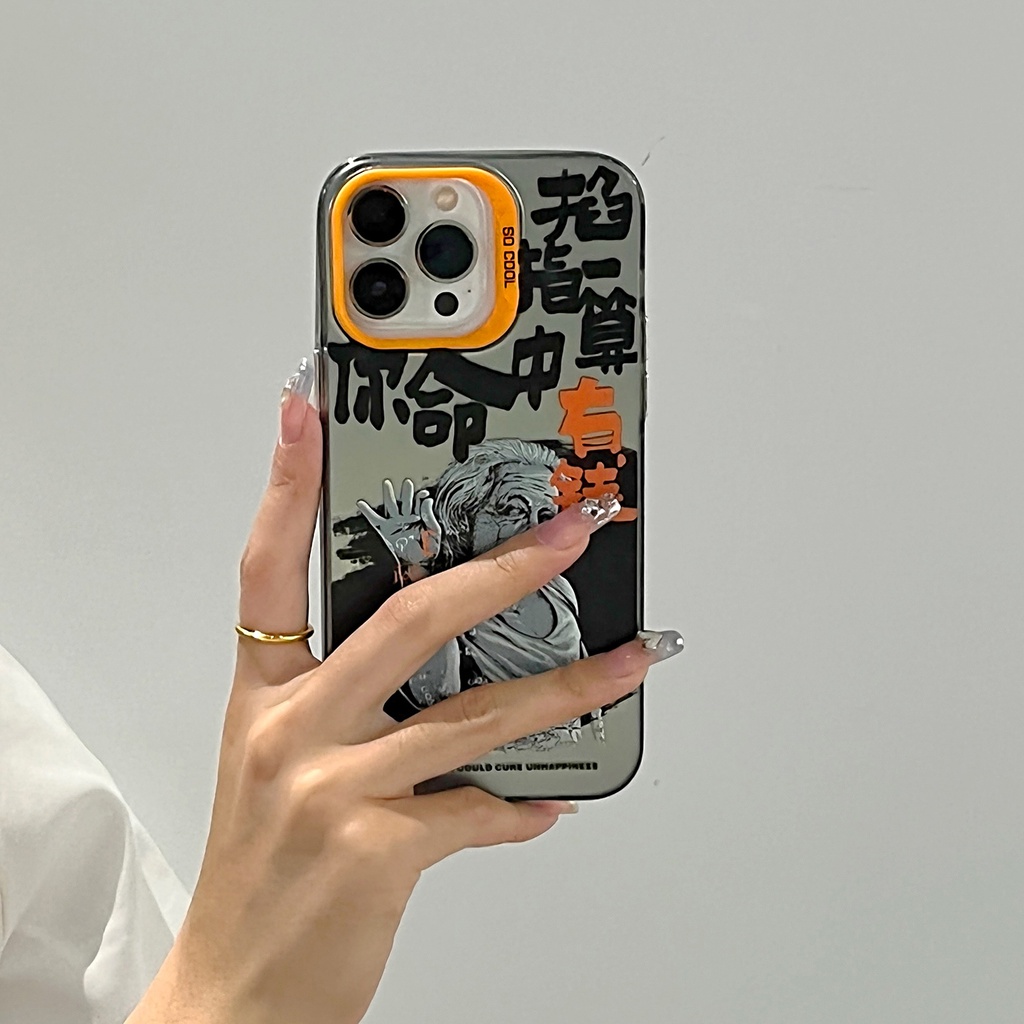 Ốp Điện Thoại IMD Mạ Điện Hai Mặt Chống Sốc In Chữ Vui Nhộn Cho IPhone 14 13 12 11 Pro Max