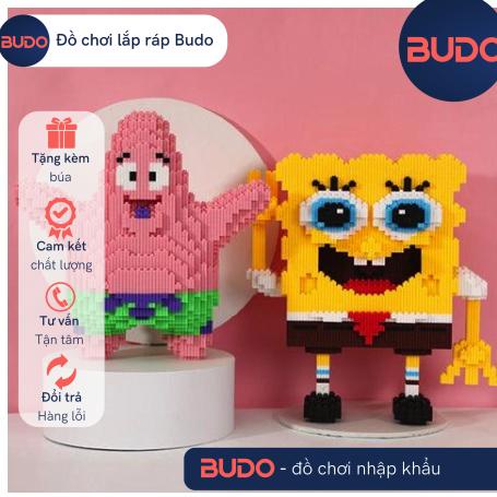 Xếp hình le go SpongeBob cậu bé bọt biển cỡ lớn size to 33cm đồ chơi xếp hình nano 3d cho bé chuẩn mẫu