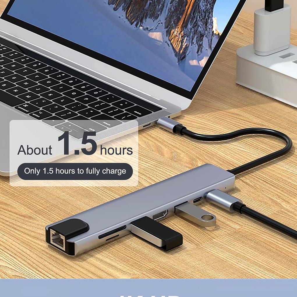 Bộ Chia Nhiều Cổng USB Type-C 4K Tốc Độ Nhanh Cho Laptop