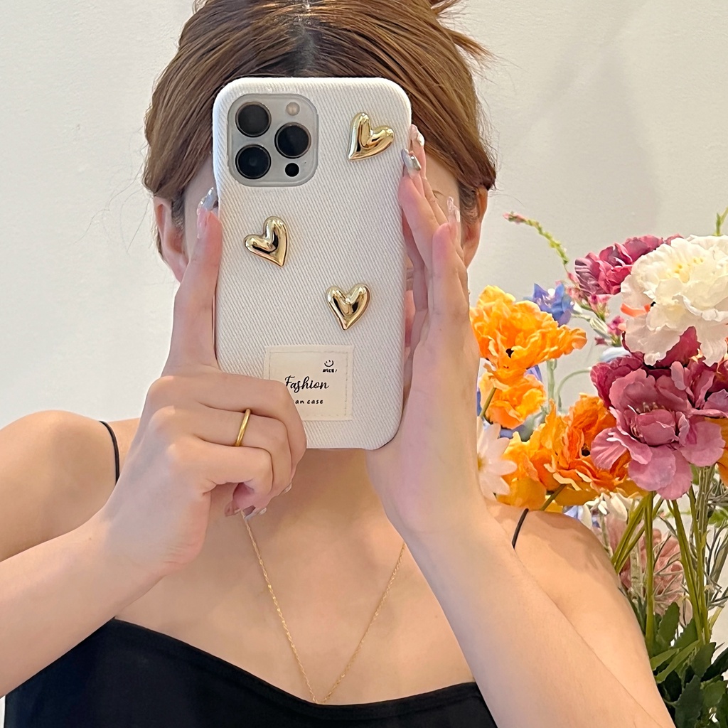 Ốp Điện Thoại Tpu Chống Sốc Họa Tiết Trái Tim 3D Cho IPhone 14 13 12 11 Pro Max