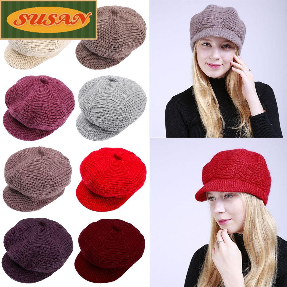Mũ Beanie Dệt Kim Mềm Mại Co Giãn Thời Trang Cho Nữ