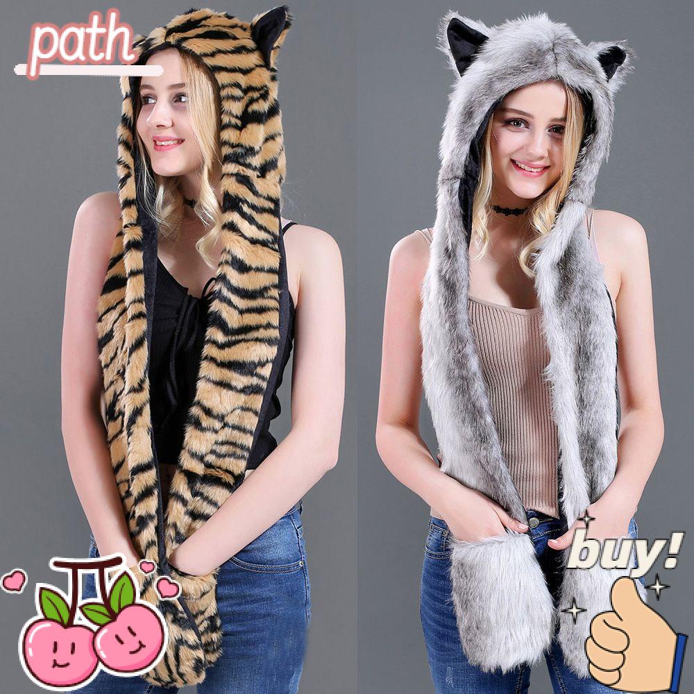 Mũ Hình Thú 3 Trong 1 Chống Gió Thời Trang Kèm Găng Tay Và Khăn Choàng