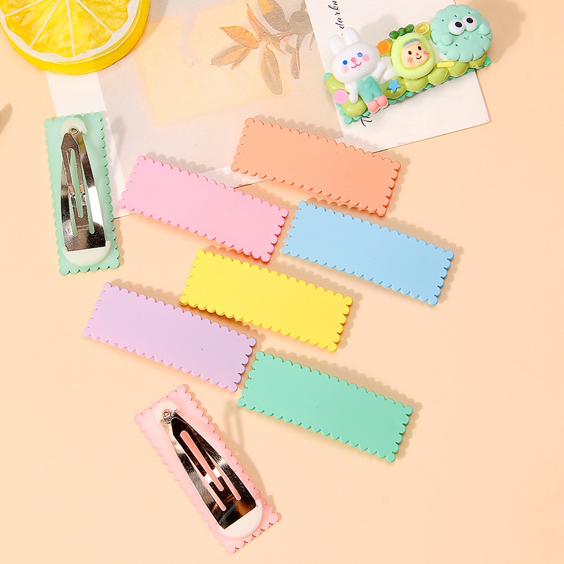 Set 4 Kẹp Tóc Hình Vuông Màu Sắc Macaron Dành Cho Nữ