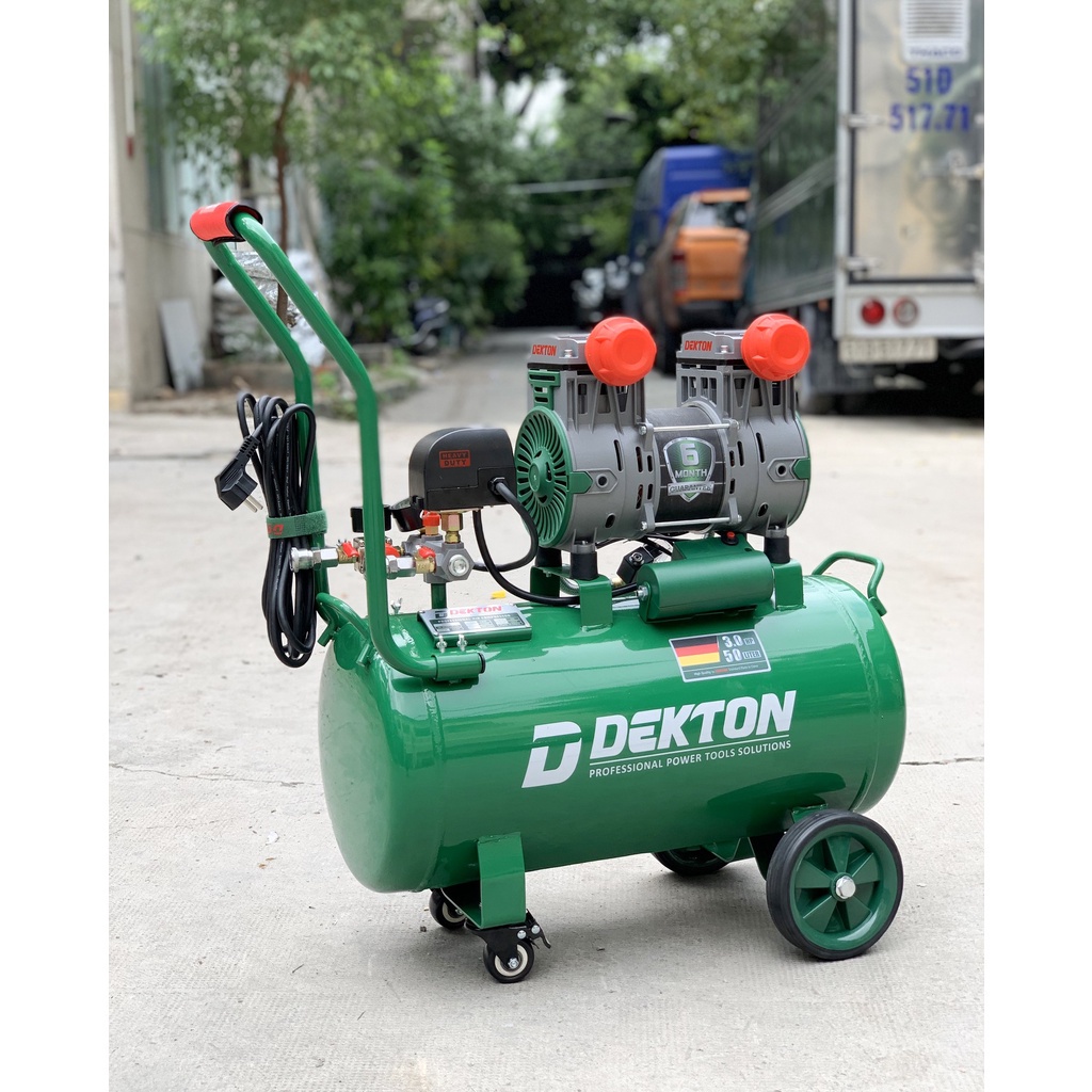 CHÍNH HÃNG  Nén Khí Không Dầu Dekton 3Hp 2250W / DK-AC6950PLUS / Bình 50L - Lưu Lượng 280L/Phút thế giới máy