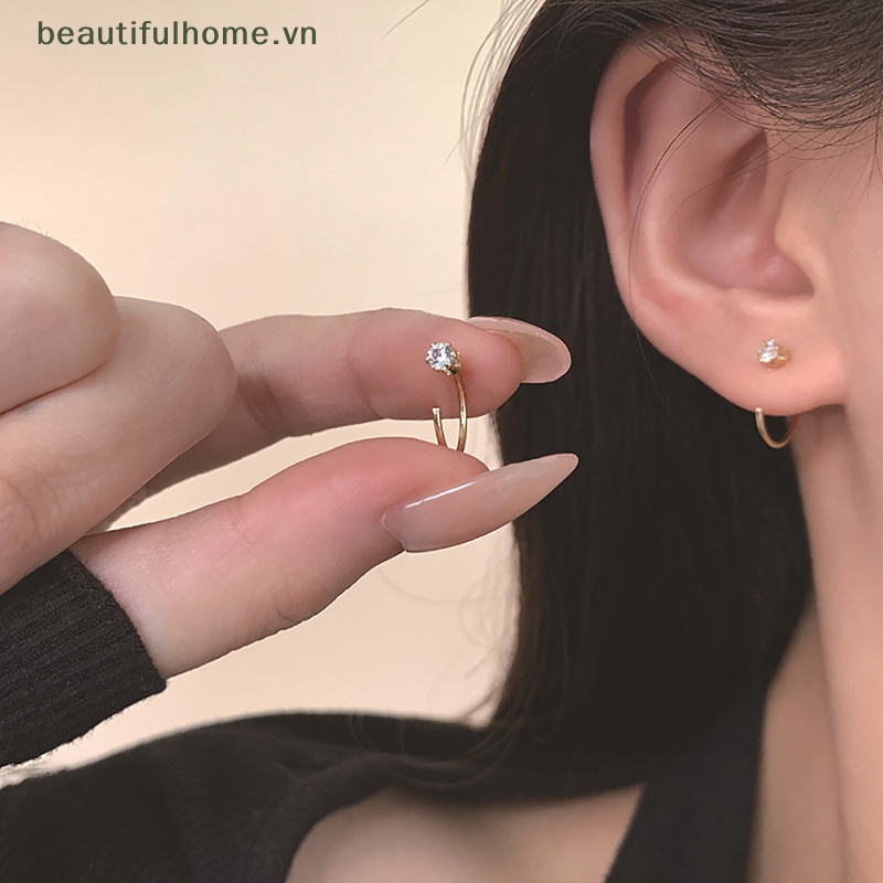 1 Đôi Bông Tai Pha Lê Thời Trang Hàn Quốc Dành Cho Nữ